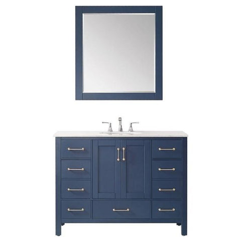Image of Vinnova Gela 48" Modern Royal Blue Single Sink Vanity Set