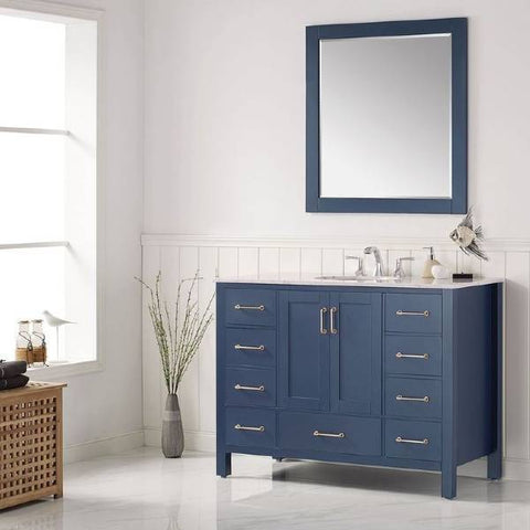 Image of Vinnova Gela 48" Modern Royal Blue Single Sink Vanity Set