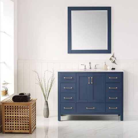 Image of Vinnova Gela 48" Modern Royal Blue Single Sink Vanity Set