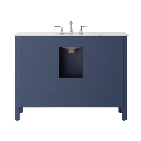 Image of Vinnova Gela 48" Modern Royal Blue Single Sink Vanity w/ Carrara Marble Countertop 723048-RB-CA-NM