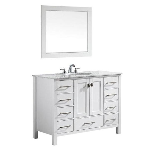 Image of Vinnova Gela 48" Modern White Single Sink Vanity Set