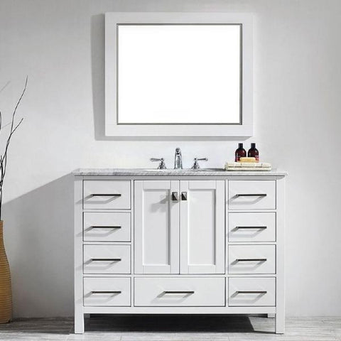 Image of Vinnova Gela 48" Modern White Single Sink Vanity Set