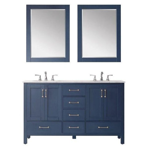 Image of Vinnova Gela 60" Modern Royal Blue Double Sink Vanity Set 723060-RB-CA