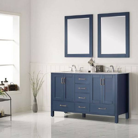 Image of Vinnova Gela 60" Modern Royal Blue Double Sink Vanity Set 723060-RB-CA