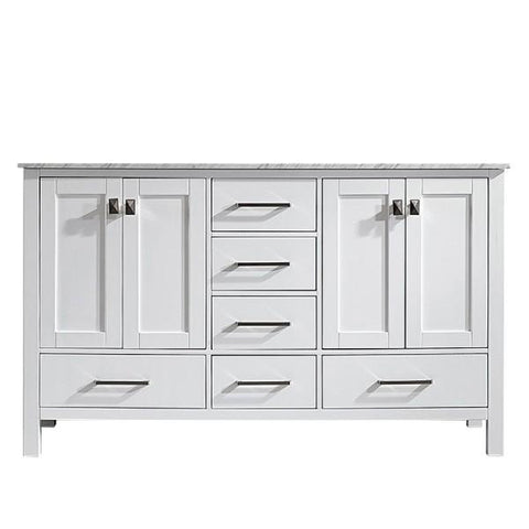 Image of Vinnova Gela 60" Modern White Double Sink Vanity 723060-WH-CA-NM 723060-WH-CA-NM
