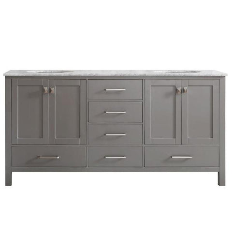 Image of Vinnova Gela 72" Modern Grey Double Sink Vanity 723072-GR-CA-NM 723072-GR-CA-NM