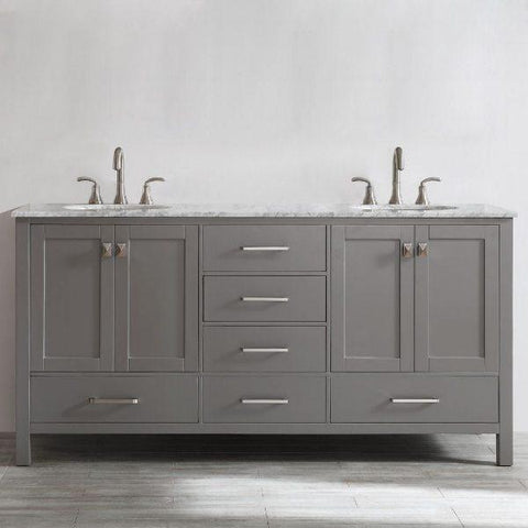 Image of Vinnova Gela 72" Modern Grey Double Sink Vanity 723072-GR-CA-NM 723072-GR-CA-NM