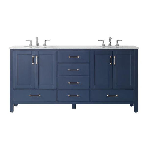 Image of Vinnova Gela 72" Modern Royal Blue Double Sink Vanity 723072-RB-CA-NM