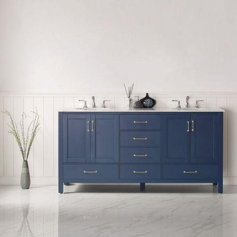 Image of Vinnova Gela 72" Modern Royal Blue Double Sink Vanity 723072-RB-CA-NM