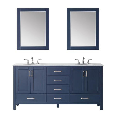 Image of Vinnova Gela 72" Modern Royal Blue Double Sink Vanity Set 723072-RB-CA