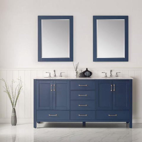 Image of Vinnova Gela 72" Modern Royal Blue Double Sink Vanity Set 723072-RB-CA 723072-RB-CA
