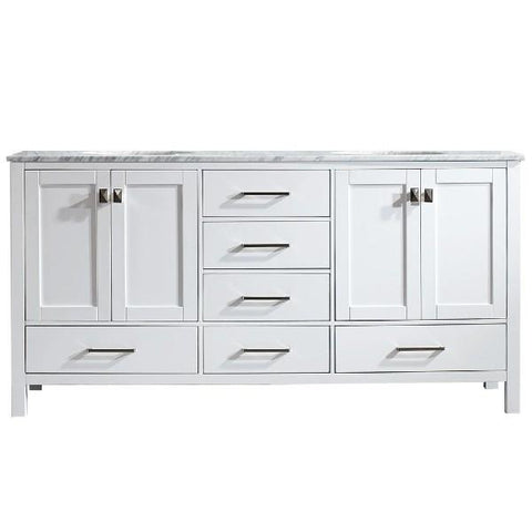 Image of Vinnova Gela 72" Modern White Double Sink Vanity 723072-WH-CA-NM