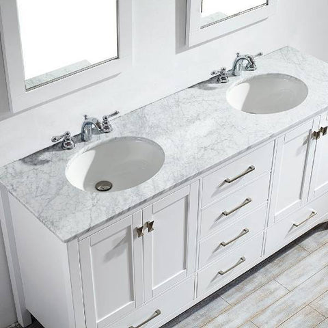 Image of Vinnova Gela 72" Modern White Double Sink Vanity Set 723072-WH-CA