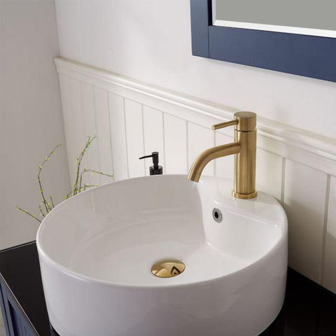 Image of Vinnova Modena 28” Modern Royal Blue Single Vessel Sink Vanity Set w/ Glass Countertop 756028-RB-BG