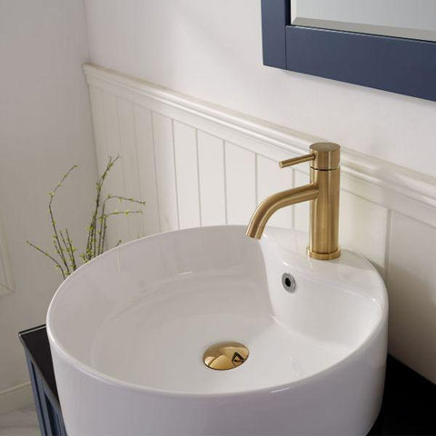 Image of Vinnova Modena 36” Contemporary Royal Blue Single Sink Vanity Set w/ Glass Countertop