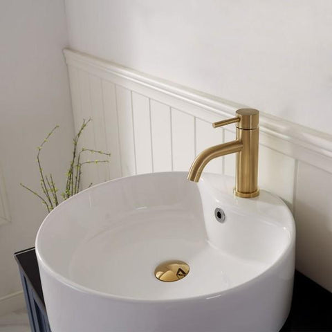 Image of Vinnova Modena 36” Contemporary Royal Blue Single Sink Vanity with Glass Countertop