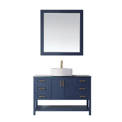 Image of Vinnova Modena 48" Modern Royal Blue Single Sink Vanity Set 756048-RB-BG