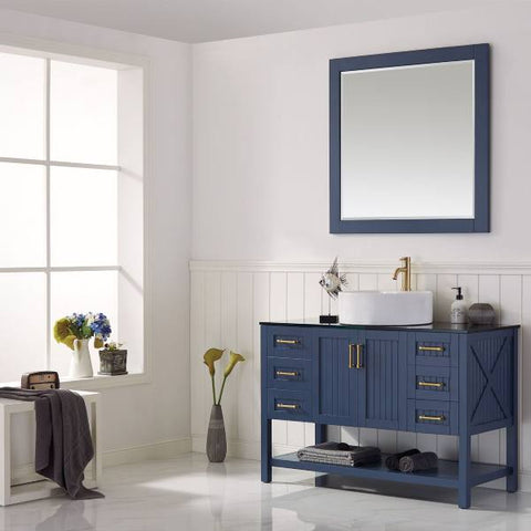 Image of Vinnova Modena 48" Modern Royal Blue Single Sink Vanity Set 756048-RB-BG 756048-RB-BG