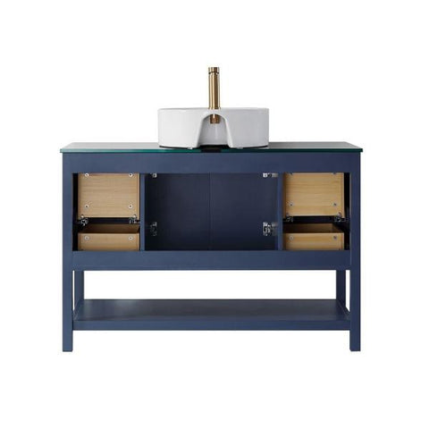 Image of Vinnova Modena 48" Modern Royal Blue Single Sink Vanity Set 756048-RB-BG 756048-RB-BG