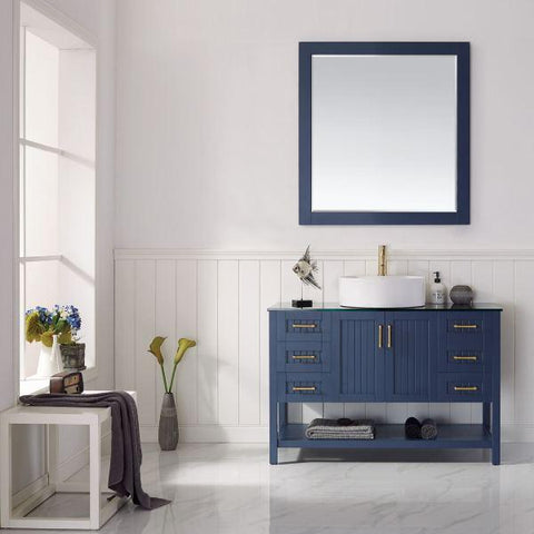 Image of Vinnova Modena 48" Modern Royal Blue Single Sink Vanity Set 756048-RB-BG 756048-RB-BG