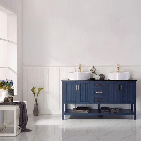 Image of Vinnova Modena 60" Modern Royal Blue Single Sink Vanity 756060-RB-BG-NM