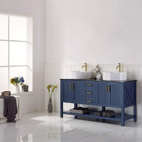Image of Vinnova Modena 60" Modern Royal Blue Single Sink Vanity 756060-RB-BG-NM