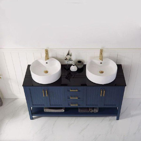 Image of Vinnova Modena 60" Modern Royal Blue Single Sink Vanity 756060-RB-BG-NM