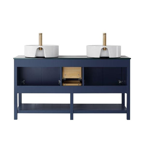 Image of Vinnova Modena 60" Modern Royal Blue Single Sink Vanity 756060-RB-BG-NM
