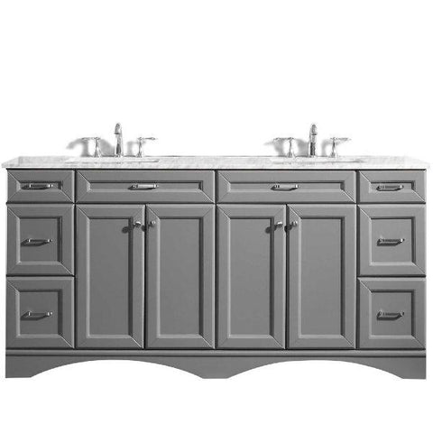 Image of Vinnova Naples 72" Transitional Grey Double Sink Vanity 710072-GR-CA-NM