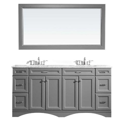 Image of Vinnova Naples 72" Transitional Grey Double Sink Vanity Set 710072-GR-CA