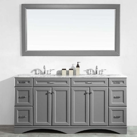 Image of Vinnova Naples 72" Transitional Grey Double Sink Vanity Set 710072-GR-CA