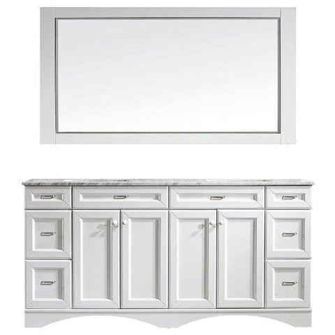 Image of Vinnova Naples 72" Transitional White Double Sink Vanity Set 710072-WH-CA