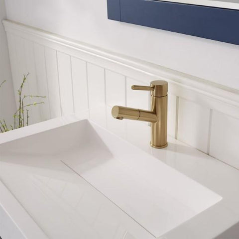 Image of Vinnova Pavia 28” Modern Royal Blue Single Sink Vanity Set with Acrylic under-mount Sink 755028-RB-WH