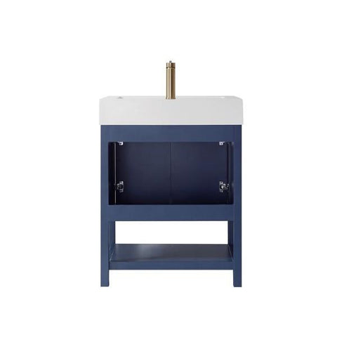 Image of Vinnova Pavia 28” Modern Royal Blue Single Vanity w/ Acrylic under-mount Sink