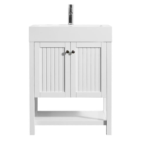 Image of Vinnova Pavia 28” Modern White Single Vanity w/ Acrylic under-mount Sink