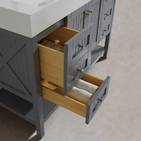 Image of Vinnova Pavia 36” Contemporary Grey Single Vanity with Acrylic under-mount Sink