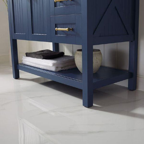 Image of Vinnova Pavia 36” Contemporary Royal Blue Single Vanity with Acrylic under-mount Sink