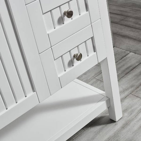 Image of Vinnova Pavia 36” Contemporary White Single Vanity Set w/ Acrylic under-mount Sink 755036-WH-WH