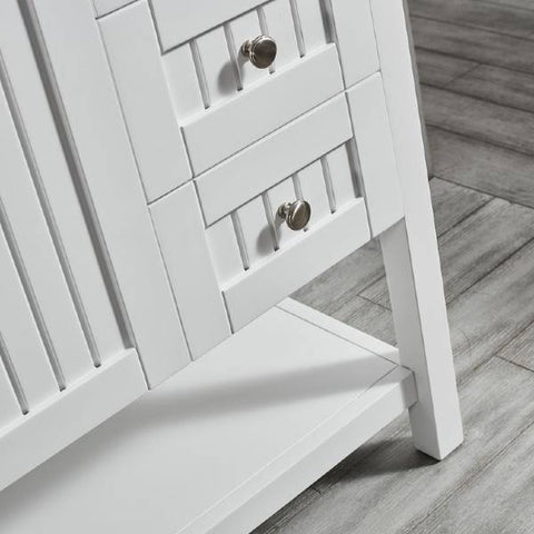 Image of Vinnova Pavia 36” Contemporary White Single Vanity with Acrylic under-mount Sink