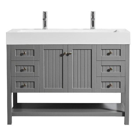 Image of Vinnova Pavia 48” Contemporary Grey Single Vanity 755048-GR-WH-NM 755048-GR-WH-NM