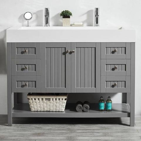 Image of Vinnova Pavia 48” Contemporary Grey Single Vanity 755048-GR-WH-NM 755048-GR-WH-NM