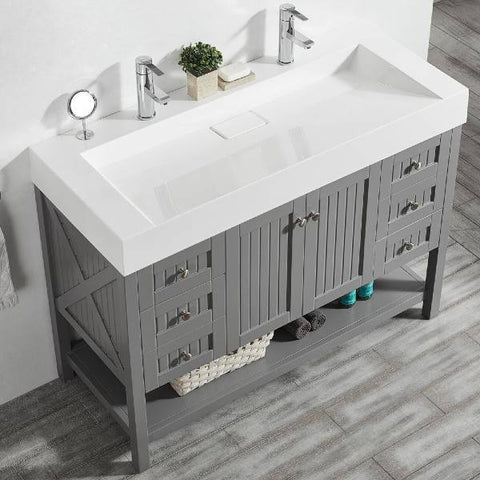 Image of Vinnova Pavia 48” Contemporary Grey Single Vanity 755048-GR-WH-NM 755048-GR-WH-NM
