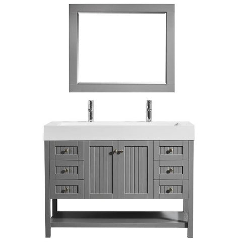Image of Vinnova Pavia 48” Contemporary Grey Single Vanity Set 755048-GR-WH 755048-GR-WH