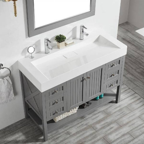 Image of Vinnova Pavia 48” Contemporary Grey Single Vanity Set 755048-GR-WH 755048-GR-WH