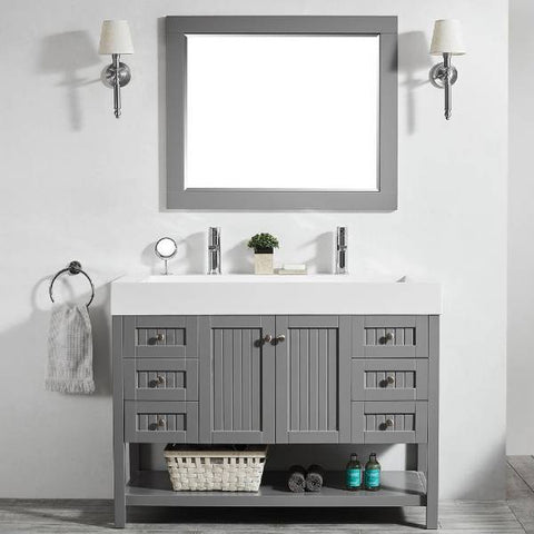 Image of Vinnova Pavia 48” Contemporary Grey Single Vanity Set 755048-GR-WH 755048-GR-WH
