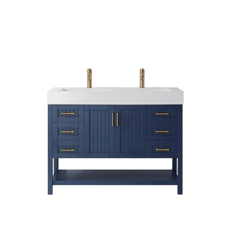 Image of Vinnova Pavia 48” Contemporary Royal Blue Single Vanity 755048-RB-WH-NM