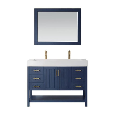 Image of Vinnova Pavia 48” Contemporary Royal Blue Single Vanity Set 755048-RB-WH