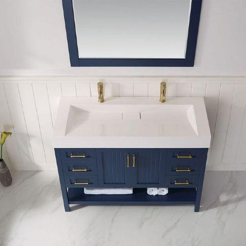Image of Vinnova Pavia 48” Contemporary Royal Blue Single Vanity Set 755048-RB-WH 755048-RB-WH