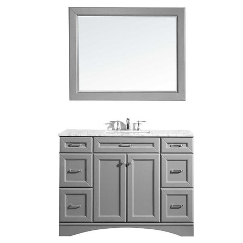 Image of Vinnova Pavia 48” Contemporary White Single Sink Vanity Set 710048-GR-CA
