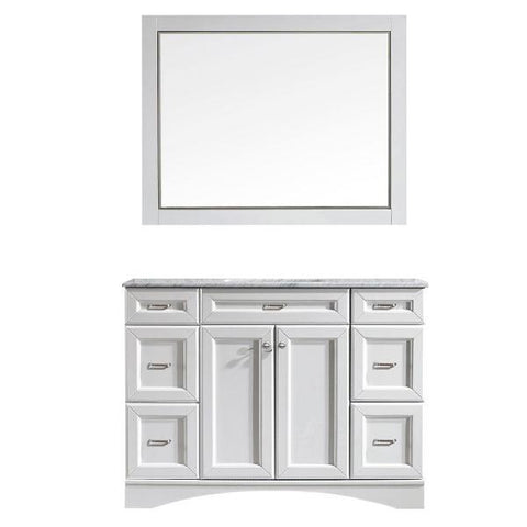 Image of Vinnova Pavia 48” Contemporary White Single Sink Vanity Set 710048-WH-CA